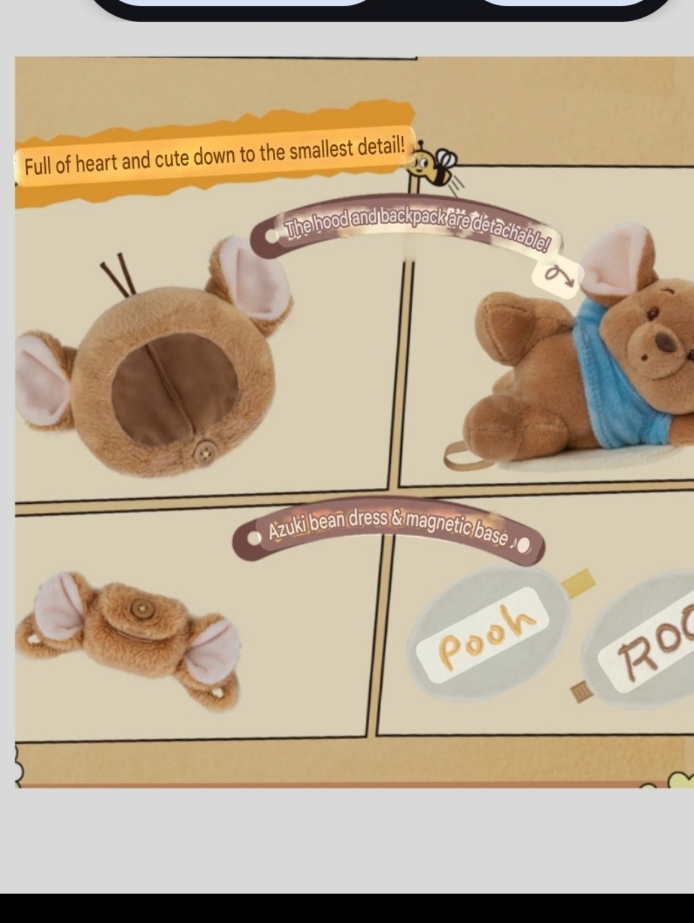 Disney Winnie the Pool & Roo Forever Friends Plush -NIB - Roo Backpack - Picture 4 of 5